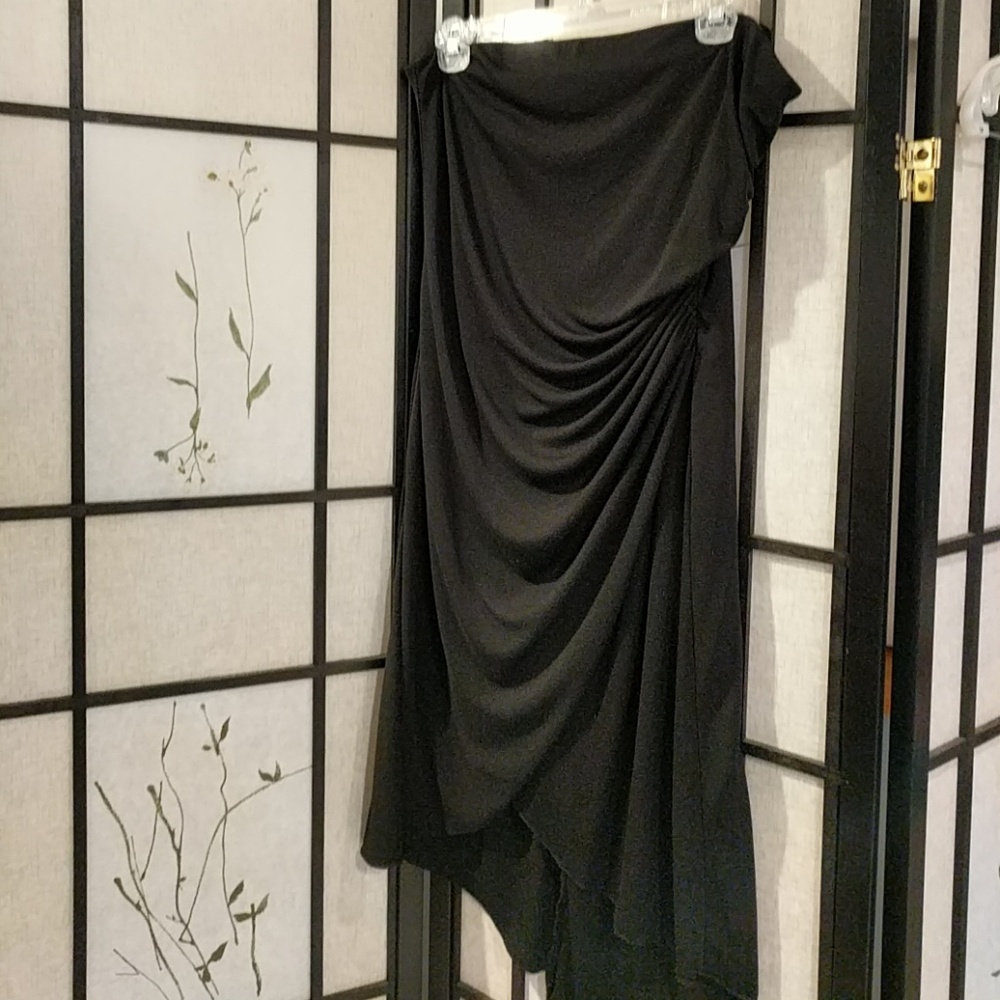 Strapless black dress